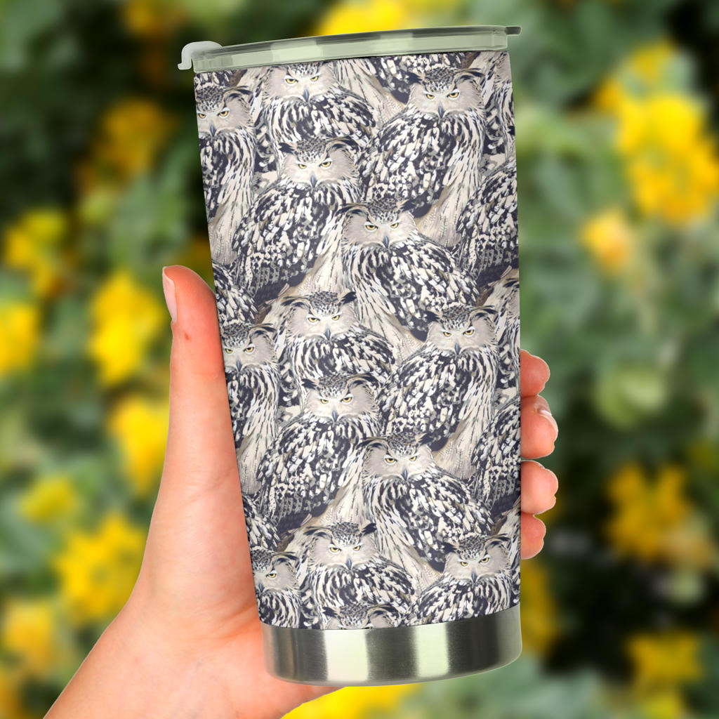 Owl Realistic Themed Design Print Tumbler