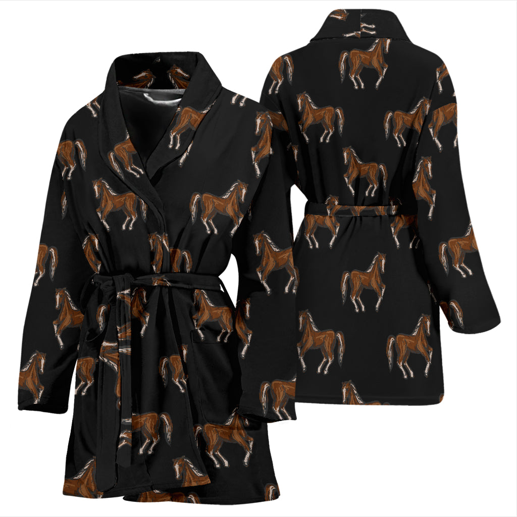 Horse Print Design LKS3010 Women Bathrobe