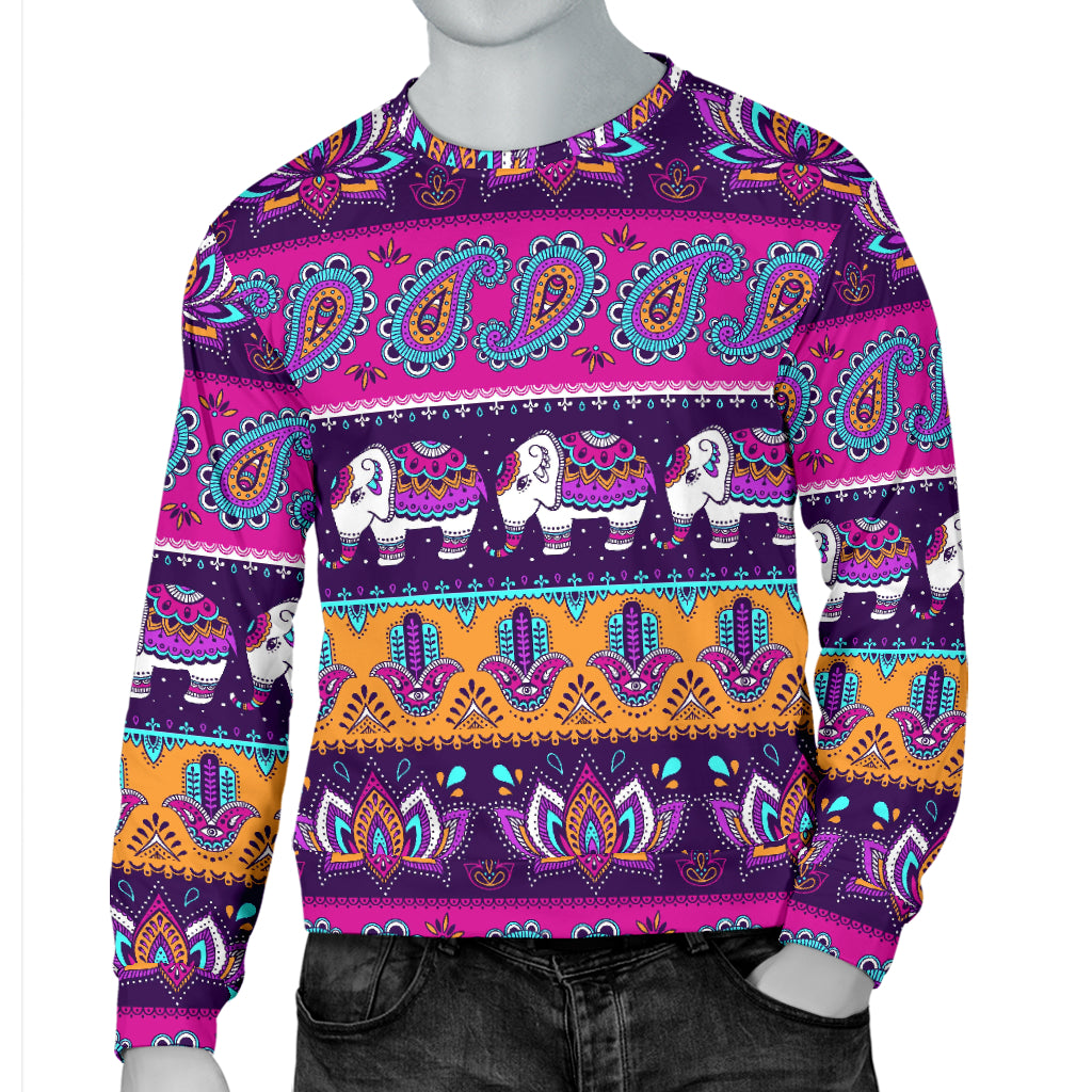 Boho Indian Style Pattern Men Long Sleeve Sweatshirt