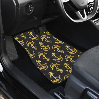 Anchor Gold Pattern Car Floor Mats Front Back