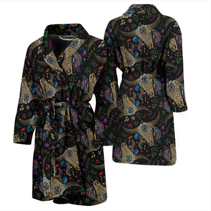 Buffalo Head Print Design LKS401 Men Bathrobe
