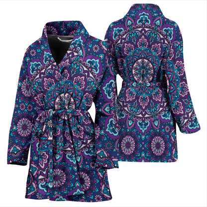 Medallion Pattern Print Design 05 Women Bathrobe