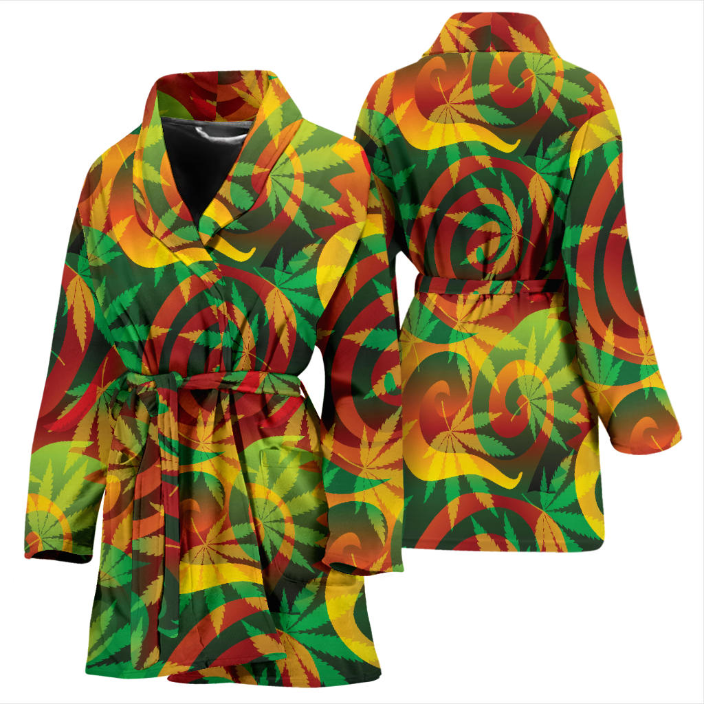 Rastafarian Pattern Print Design A01 Women Bathrobe