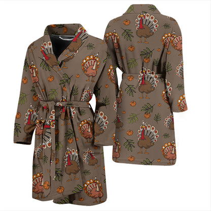 Thanksgiving Print Design LKS306 Men Bathrobe