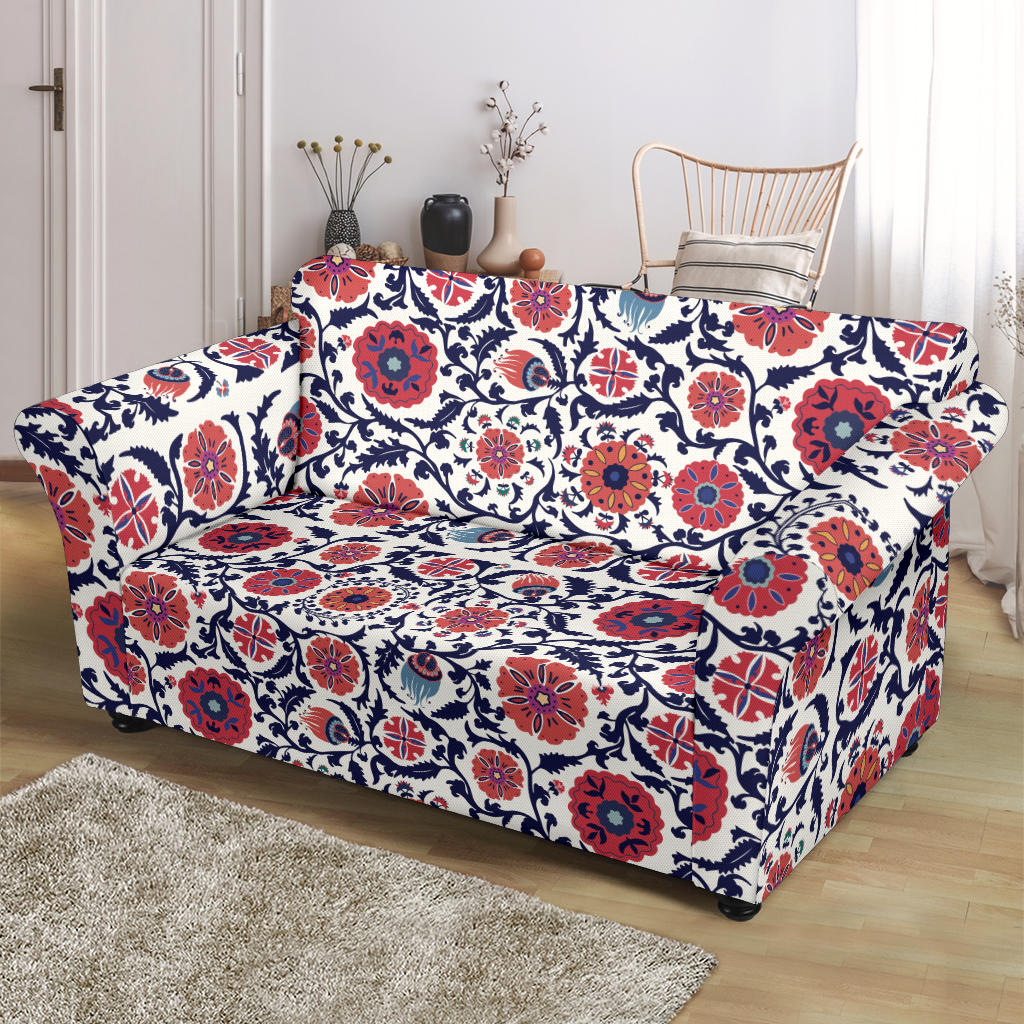 Suzani Print Design LKS304 Loveseat Couch Slipcover