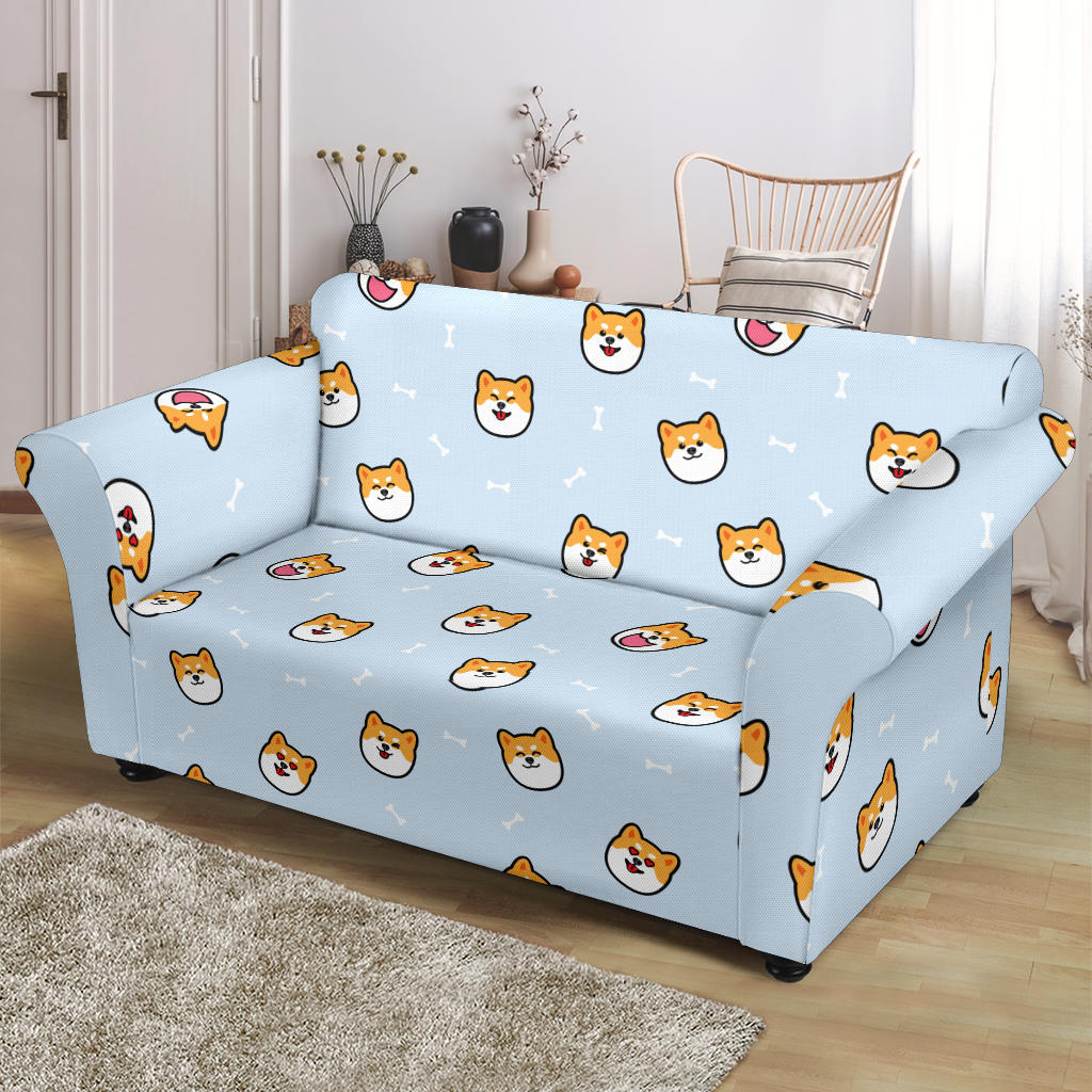 Shiba Inu Print Design LKS3012 Loveseat Couch Slipcover