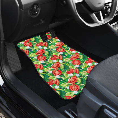 Vegan Salad Themed Design Print Car Floor Mats Front Back