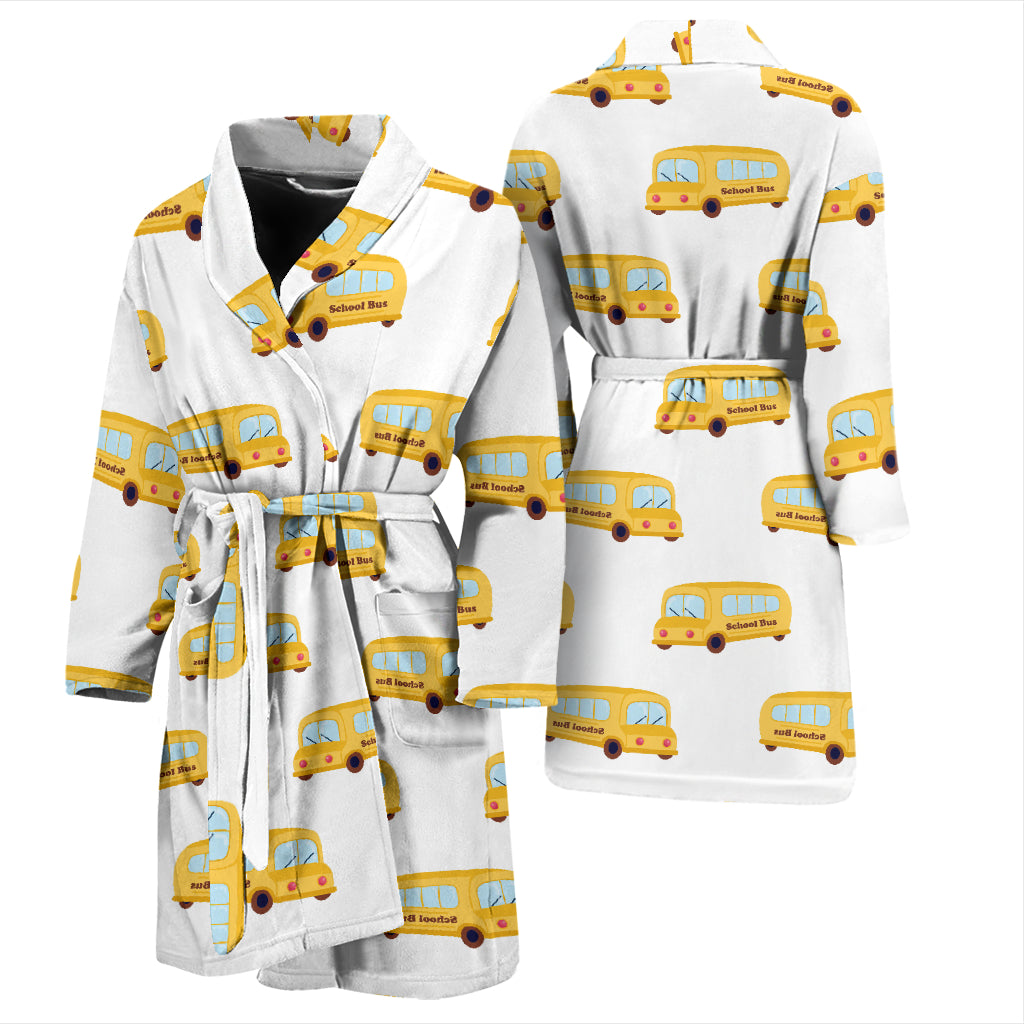 School Bus Print Design LKS306 Men Bathrobe