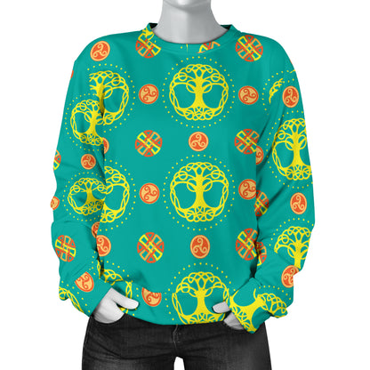 Celtic Tree of Life Print Pattern Women Long Sleeve Sweatshirt
