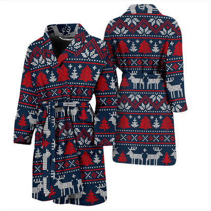 Reindeer Print Design LKS405 Men Bathrobe