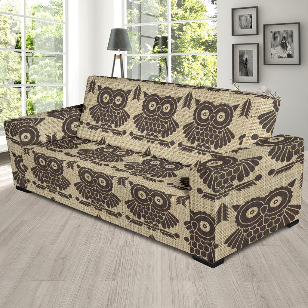 Owl Pattern Print Design A01 Sofa Slipcover