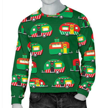 Camper Camping Christmas Themed Print Men Long Sleeve Sweatshirt