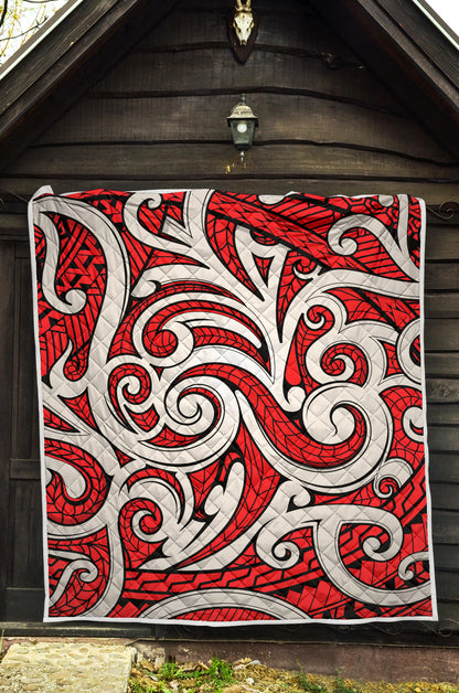 Maori Polynesian Themed Design Print Quilt Bedspread