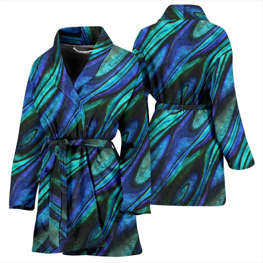 Abalone Pattern Print Design 03 Women Bathrobe