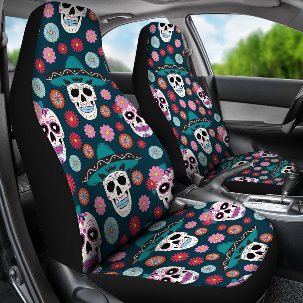 Sugar Skull Print Design LKS308 Car Seat Covers