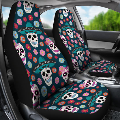 Sugar Skull Print Design LKS308 Car Seat Covers