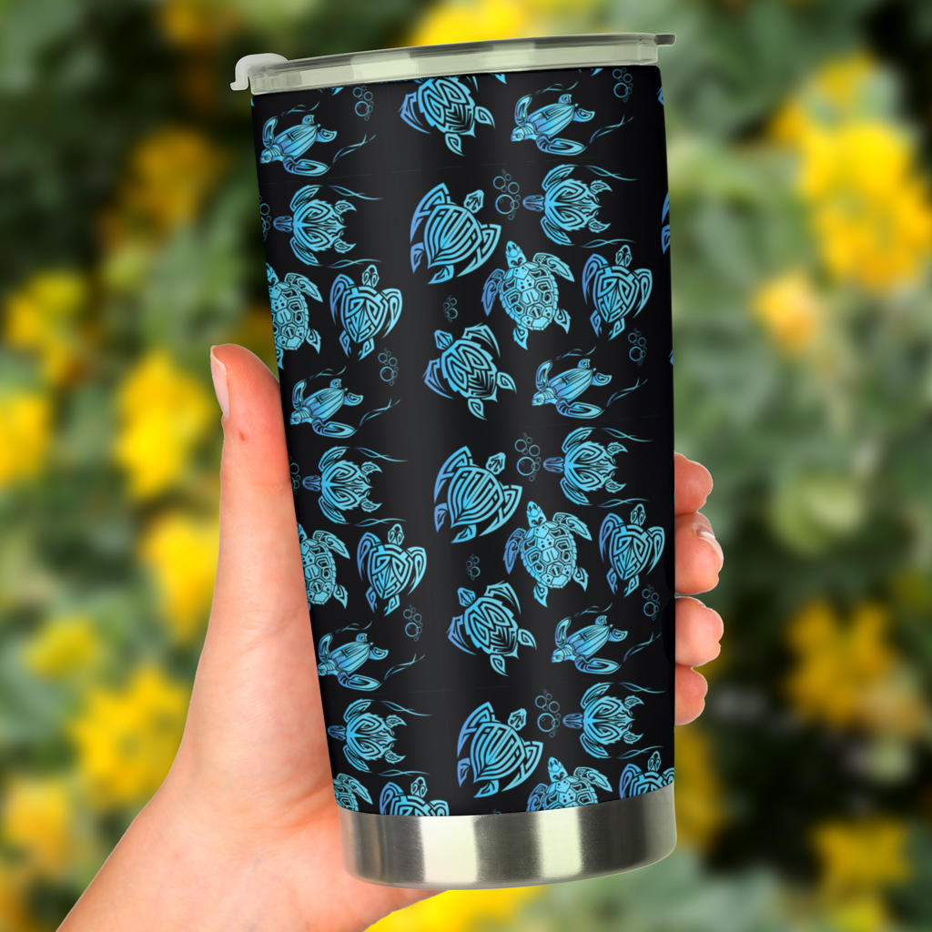 Tribal Turtle Polynesian Themed Design Tumbler