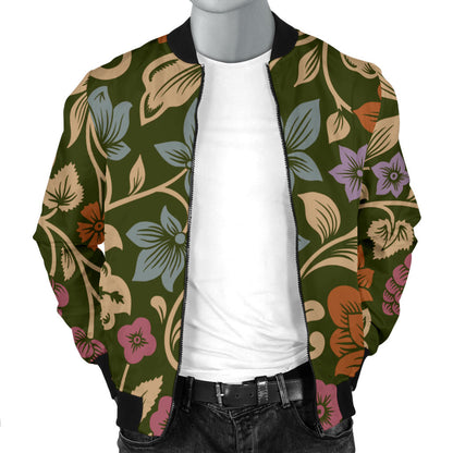 Floral Vintage Print Pattern Men Bomber Jacket