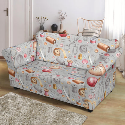Sewing Equipment Print Design LKS302 Loveseat Couch Slipcover