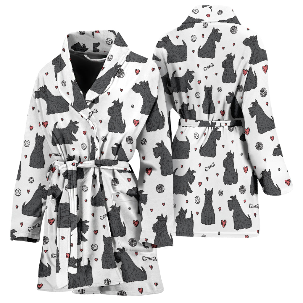 Scottish Terriers Print Design LKS3015 Women Bathrobe