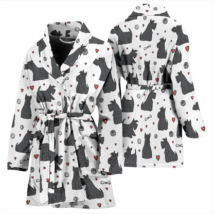 Scottish Terriers Print Design LKS3015 Women Bathrobe