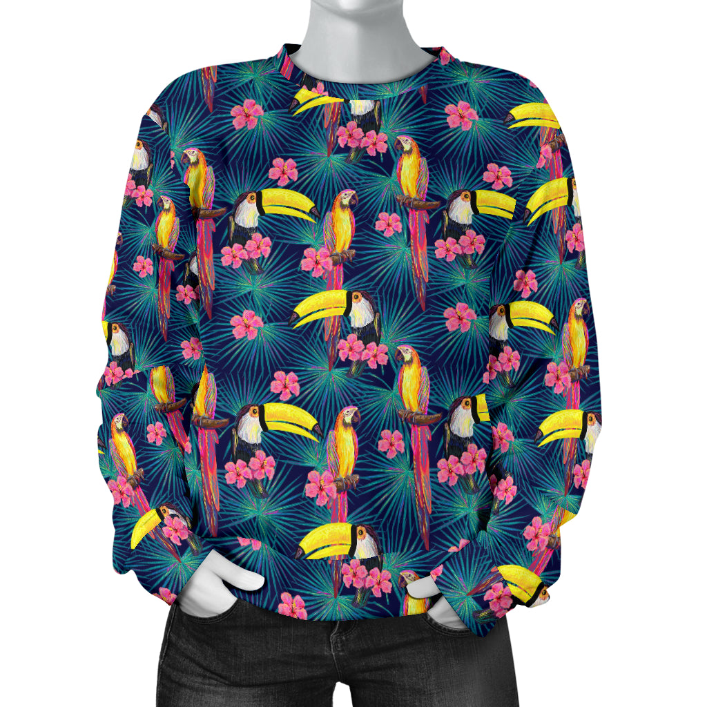 Toucan Parrot Design Women Long Sleeve Sweatshirt