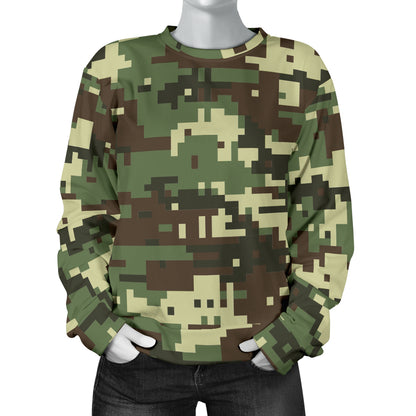 ACU Digital Army Camouflage Women Long Sleeve Sweatshirt