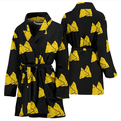 Nachos Pattern Print Design A02 Women Bathrobe