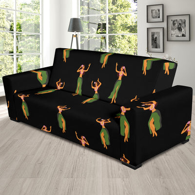 Hula Dancers Girl Pattern Print Design 01 Sofa Slipcover