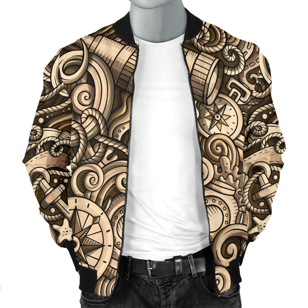 Nautical Tattoo Design Themed Print Men Bomber Jacket