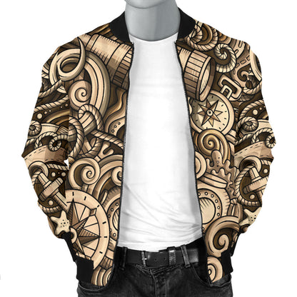 Nautical Tattoo Design Themed Print Men Bomber Jacket