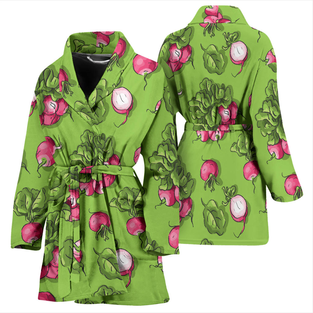 Radish Pattern Print Design A05 Women Bathrobe