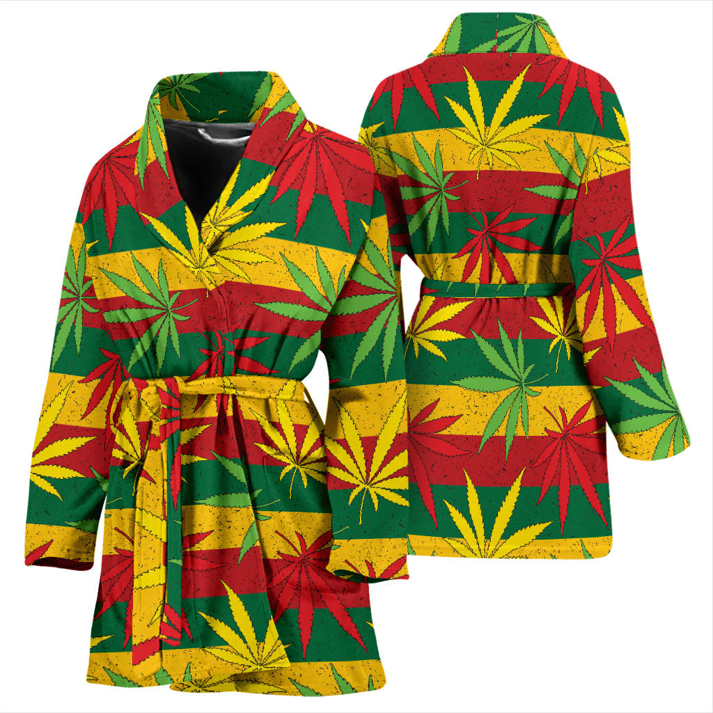 Rasta Pattern Print Design A03 Women Bathrobe