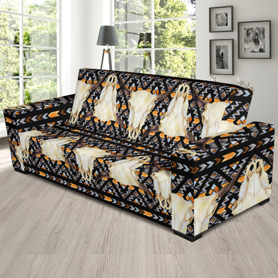 Buffalo Head Pattern Print Design 03 Sofa Slipcover