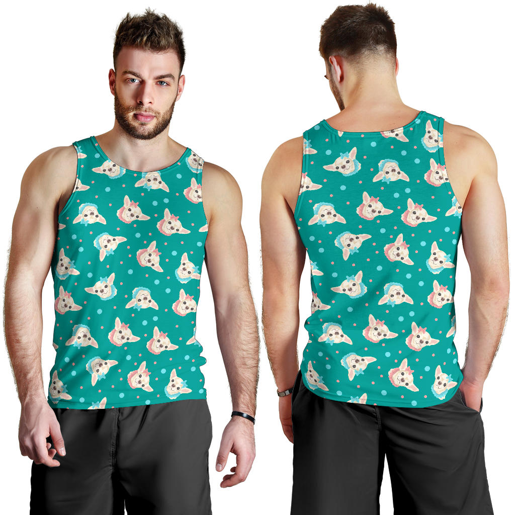 Chihuahua Polka Dot Pattern Men Tank Top