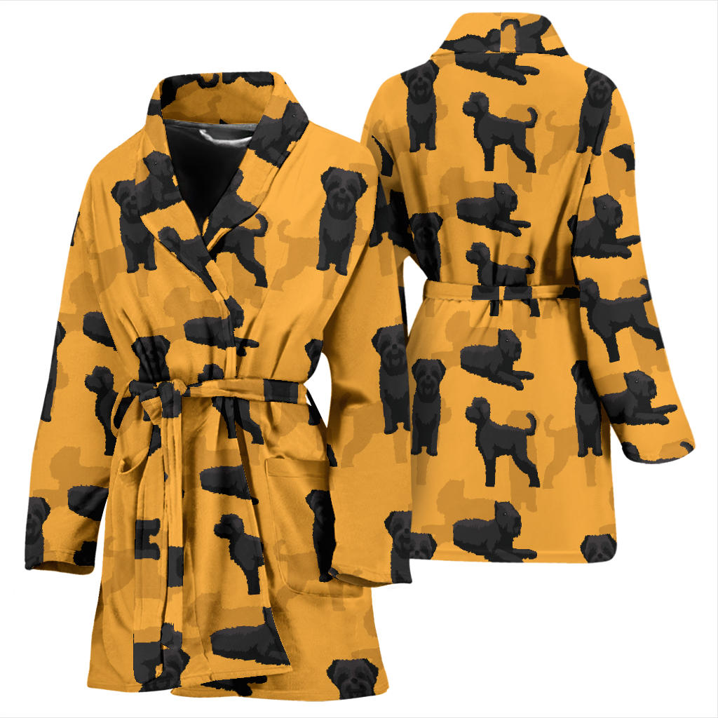 Bouviers des Flandres Pattern Print Design 01 Women Bathrobe