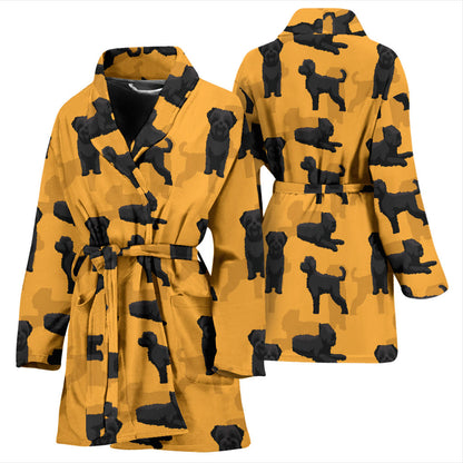 Bouviers des Flandres Pattern Print Design 01 Women Bathrobe