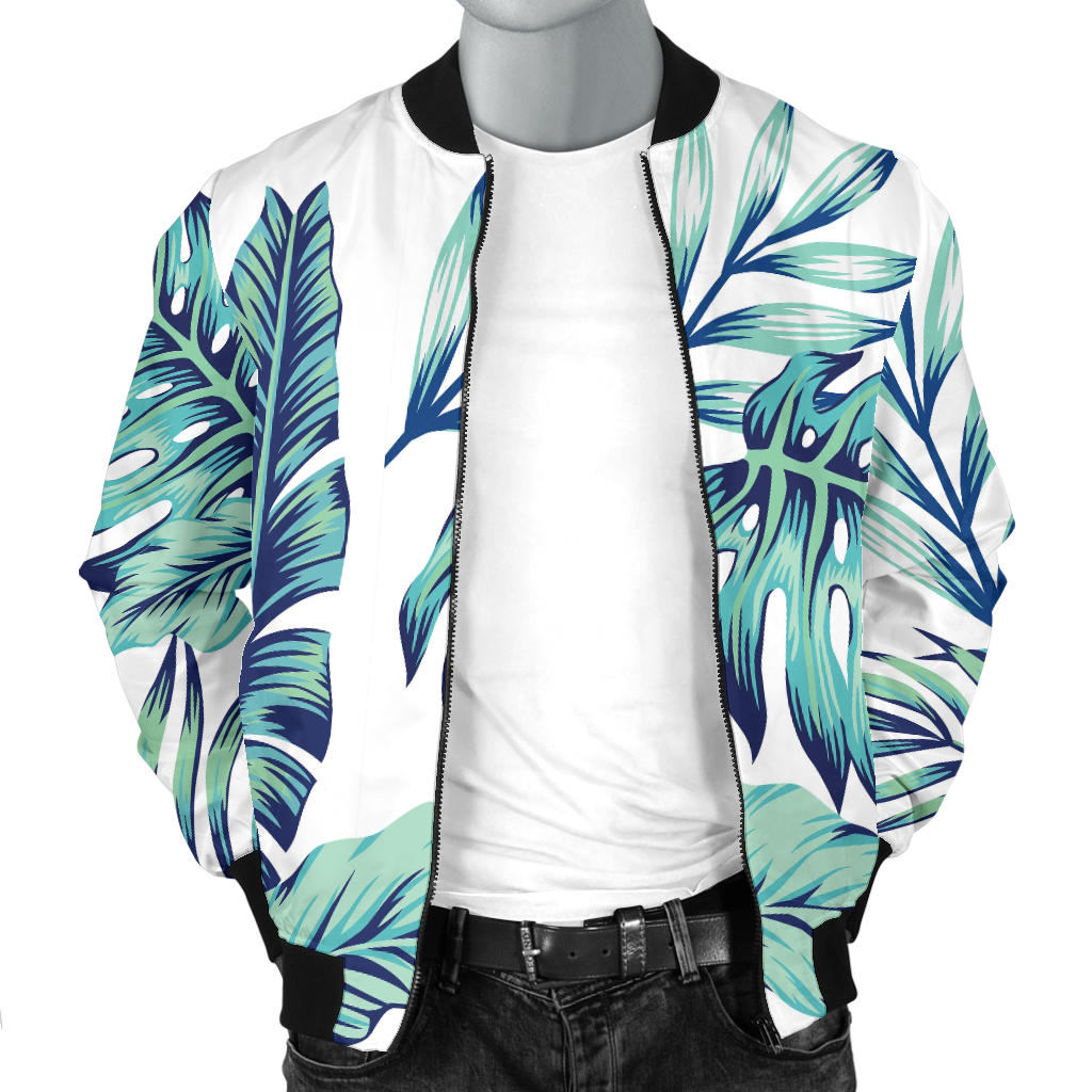 Pattern Tropical Palm Leaves Men Bomber Jacket