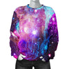 Galaxy Night Purple Space Print  Women Long Sleeve Sweatshirt