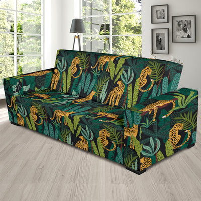 Jaguar Jungle Pattern Print Design 03 Sofa Slipcover