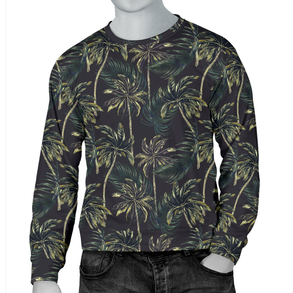 Palm Tree Background Design Print Men Long Sleeve Sweatshirt