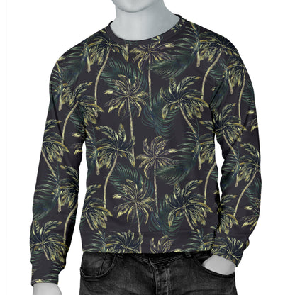 Palm Tree Background Design Print Men Long Sleeve Sweatshirt