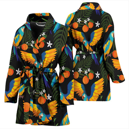 Macaw Pattern Print Design 03 Women Bathrobe