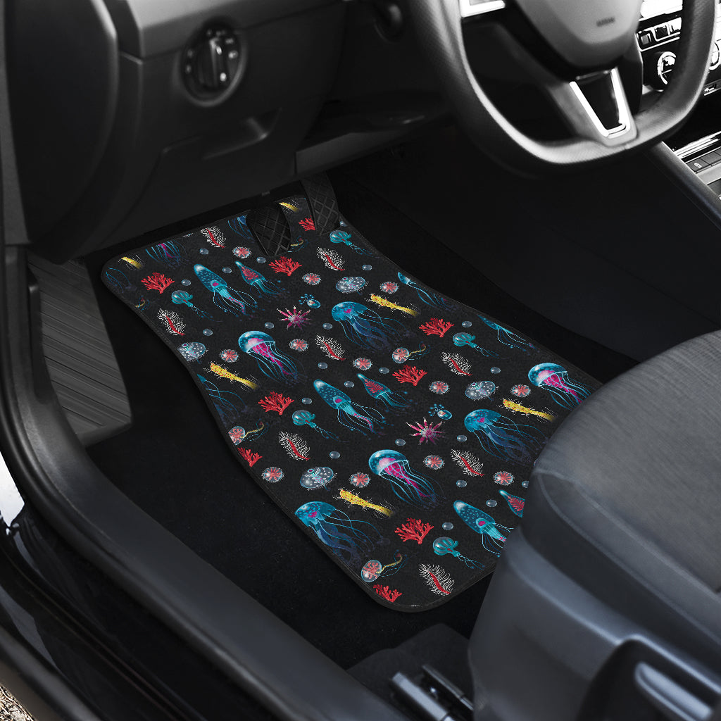 Jellyfish Underwater Print Car Floor Mats Front Back