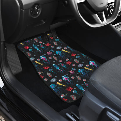 Jellyfish Underwater Print Car Floor Mats Front Back