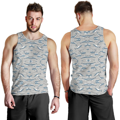 Narwhal Pattern Print Men Tank Top