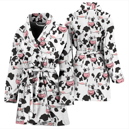 Cow Pattern Print Design 02 Women Bathrobe