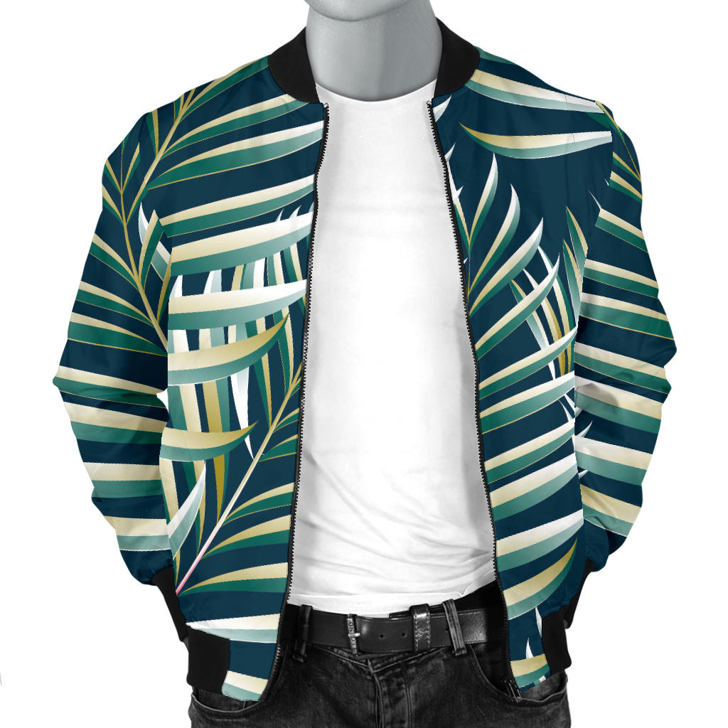 Sun Spot Tropical Palm Leaves hower Curtain Men Bomber Jacket