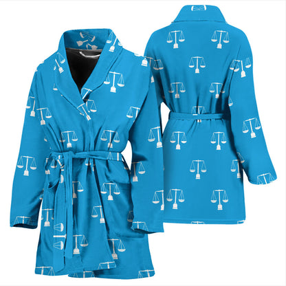 Libra Pattern Print Design 02 Women Bathrobe