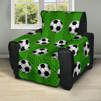 Soccer Ball Green Backgrpund Print Recliner Cover Protector